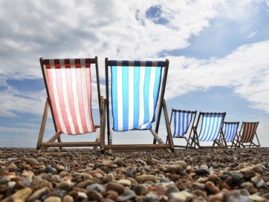 Deckchairs on Brighton beach