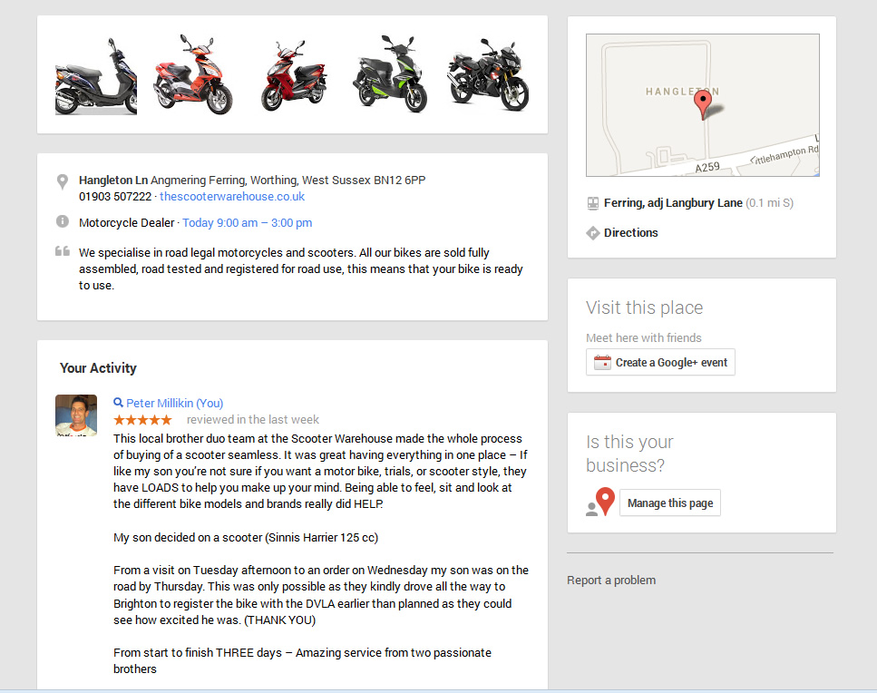 Google Places Review Example